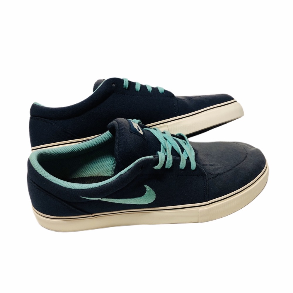 Nike SB Canvas Skate Shoes Navy Turquoise Size 13